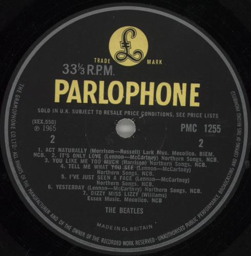 The Beatles Help! UK(英 GB)盤 LP Mono ヘルプ! The Beatles Help! UK(英 GB)盤 LP Mono ヘルプ! The Beatles